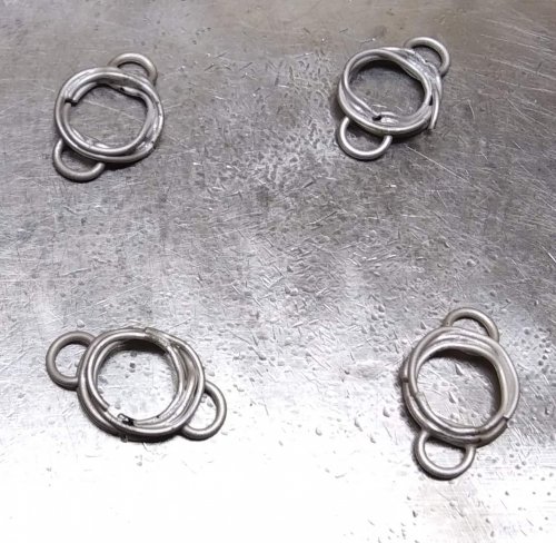 Judy Larson's Rustic Silver Links - , Findings & Components, Toggles & Clasps, Earwire & Headpin, Butane Torch, Soldering, Solder, Placing the links on a bench block will cool them quickly.    